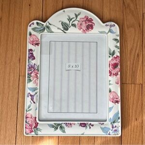 Vintage Porcelain Shabby Chic 8x10 Floral Photo Frame, Pink Roses